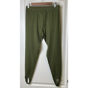 Drake Men's Green Waterfowl Hunting Base Layer Stirrup Hem Pants Size Small